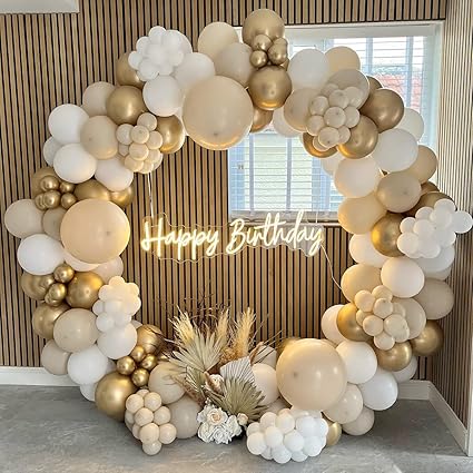gold balloon arch made for a wedding taking place in wolverhampton