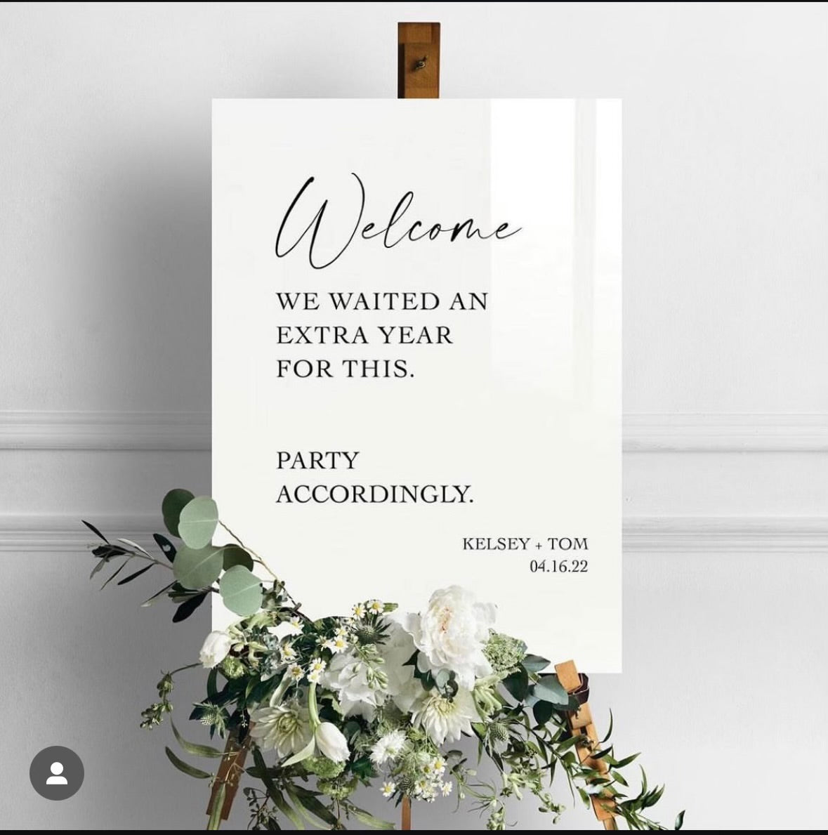 Custom welcome acrylic sign made for a wedding in leicester